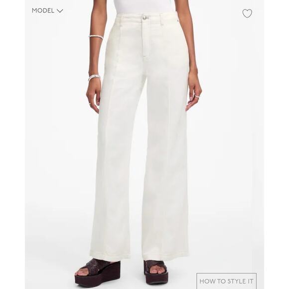 NWT Madewell Petite Wide-Sweep Trousers: Airy Denim Edition Size 25P - Picture 3 of 7